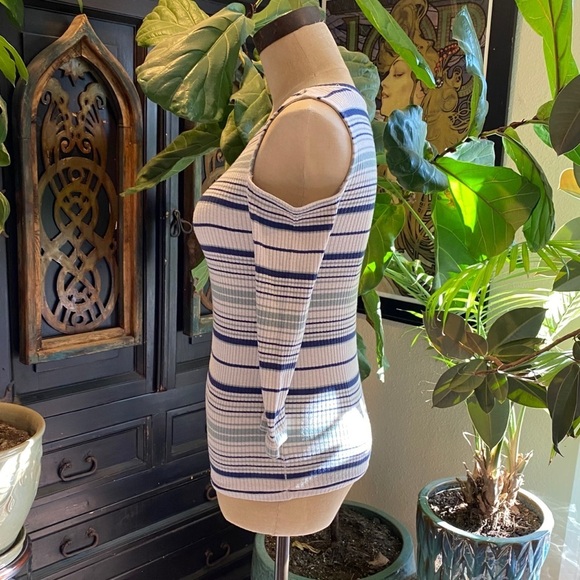 Free People Rory Striped Cold-Shoulder Top - Picture 6 of 14